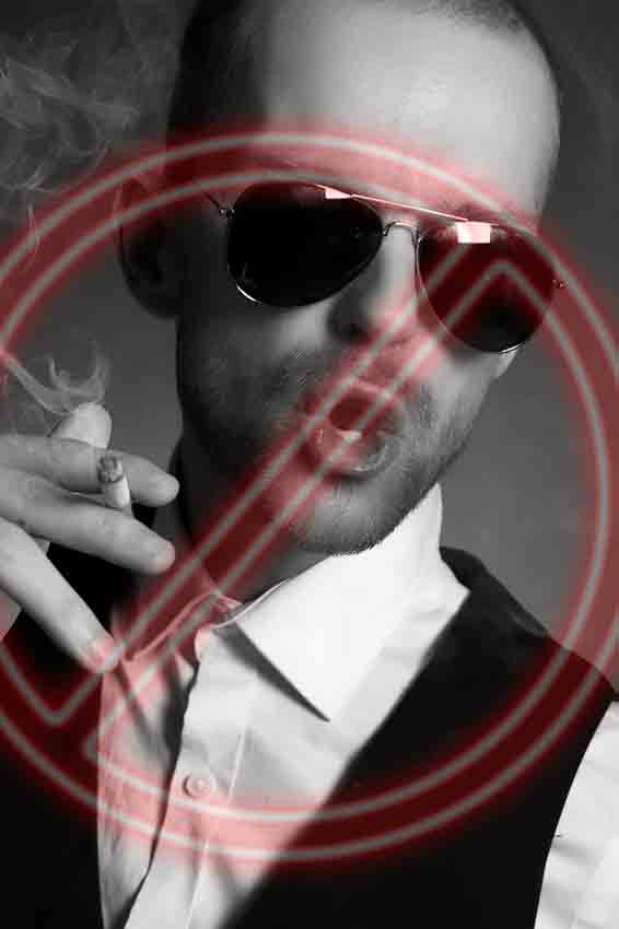 An example of a bad profile photo: a man smoking a cigarette, which can be a major turn-off on international dating sites.